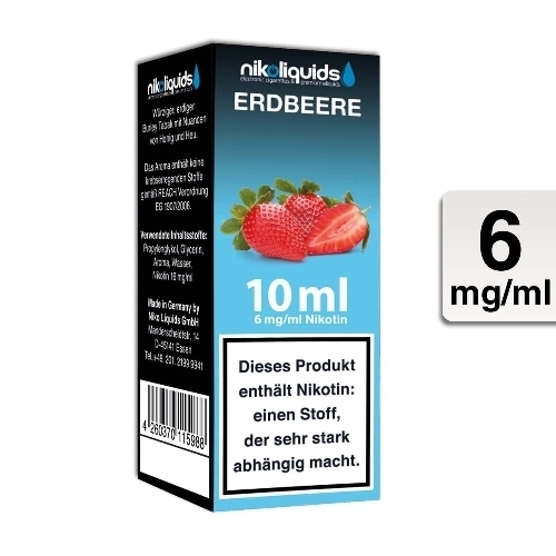 E-Liquid NIKOLIQUIDS Erdbeere 6 mg