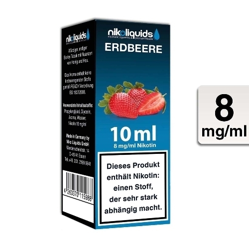 E-Liquid NIKOLIQUIDS Erdbeere 8 mg