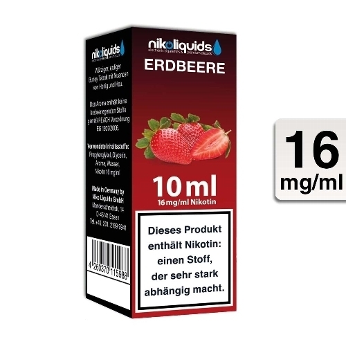 E-Liquid NIKOLIQUIDS Erdbeere 16 mg