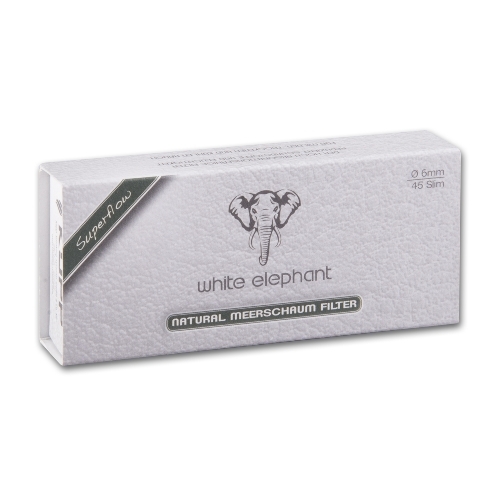 Pfeifenfilter WHITE ELEPHANT Superflow Naturmeerschaum 6 mm 45 Stück (324)